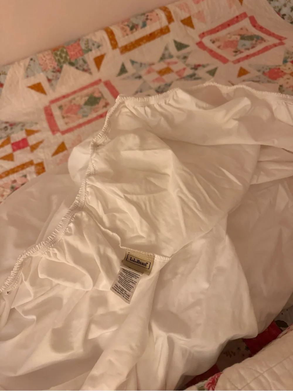(2) L.L.Bean White Fitted Sheet bottoms only
